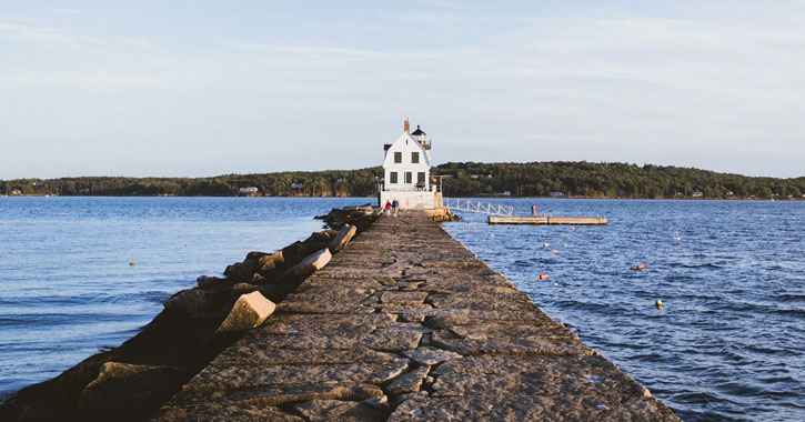 Rockland lighthouse in Maine