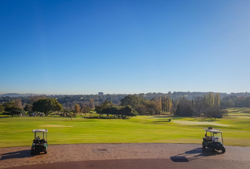 golf carts overlooking course