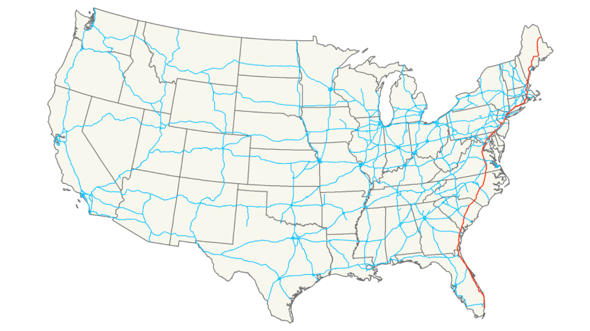 The Atlantic Coast I-95 Map