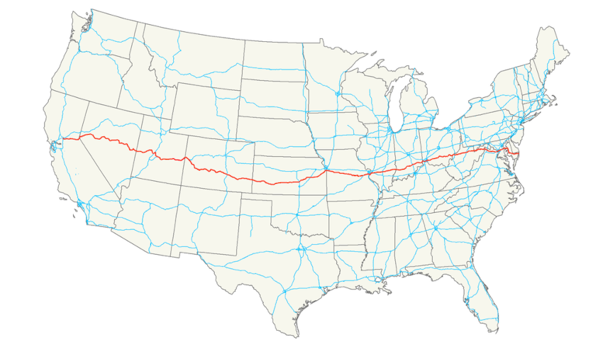 The Loneliest Road US-50 map