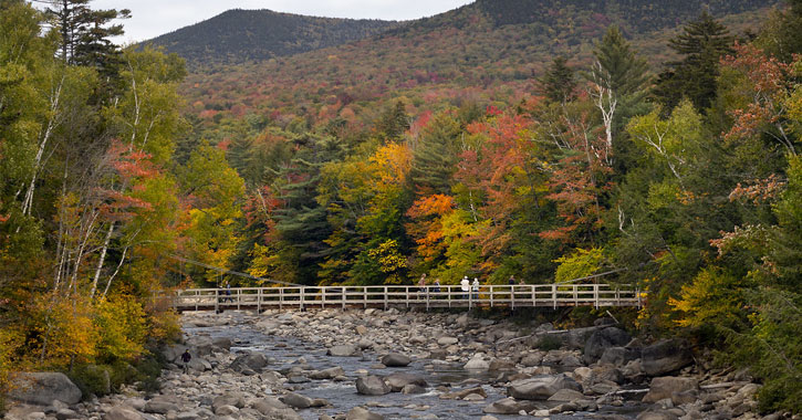 East coast vacation ideas: Franconia Notch State Park, White Mountains, New Hampshire.