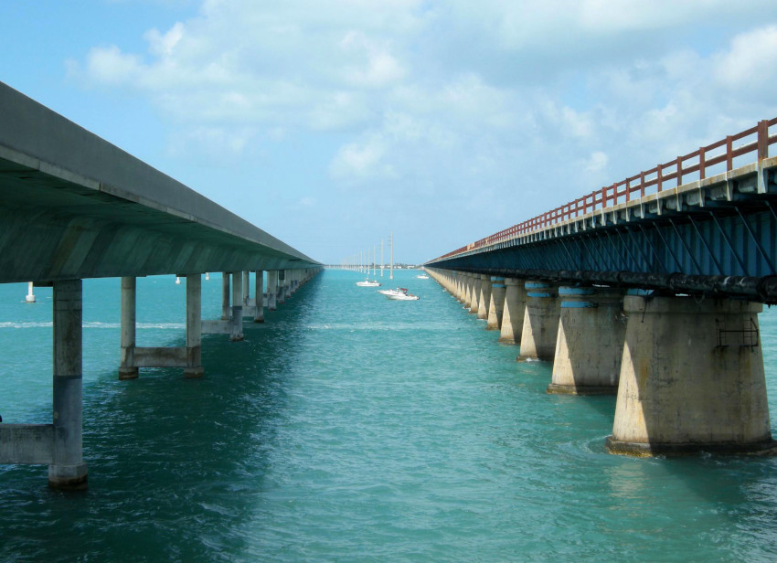 New and Old Seven Mile Bridge, Florida Keys, Florida