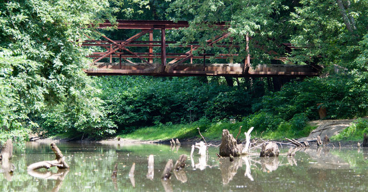 Abandoned bridge in Elkinsville Indiana