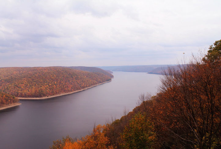 view of Allegheny Reservior From Jakes Rocks Overlook