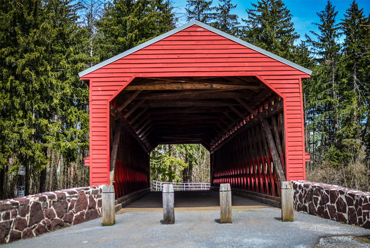 red covered bridge in PA