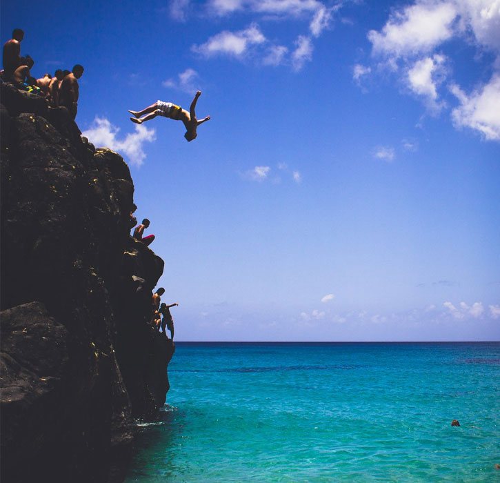 Waimea Beach Cliff Jumping